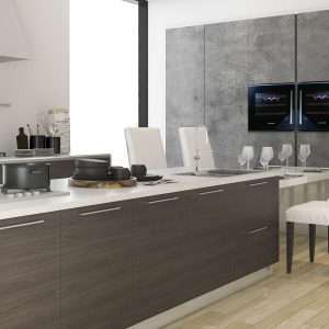 Built In beverage serving cabinet